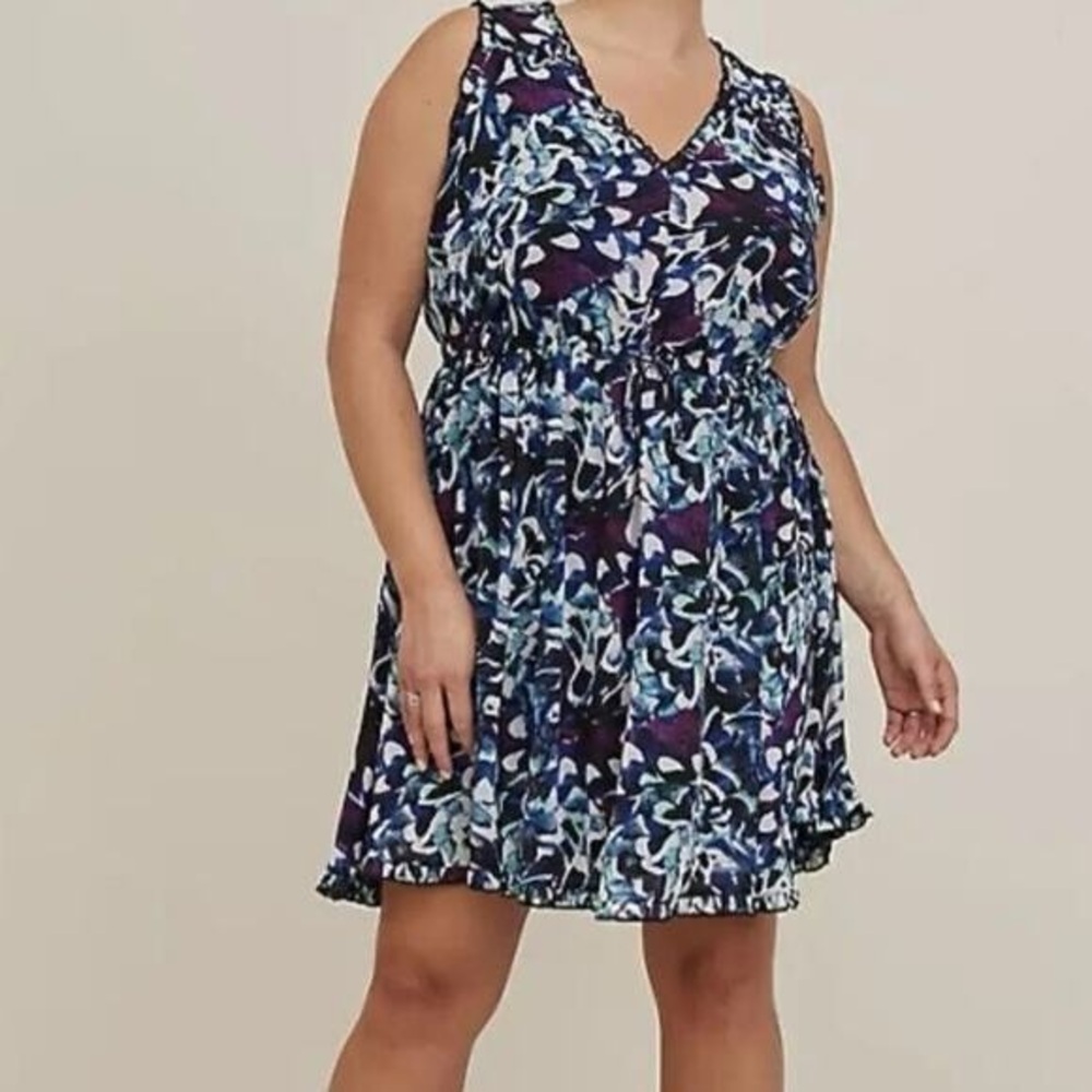 Torrid Floral Ruffle Sleeveless Mini Dress NWT Multicolor Size 5X